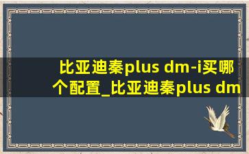 比亚迪秦plus dm-i买哪个配置_比亚迪秦plus dm-i买哪个配置划算